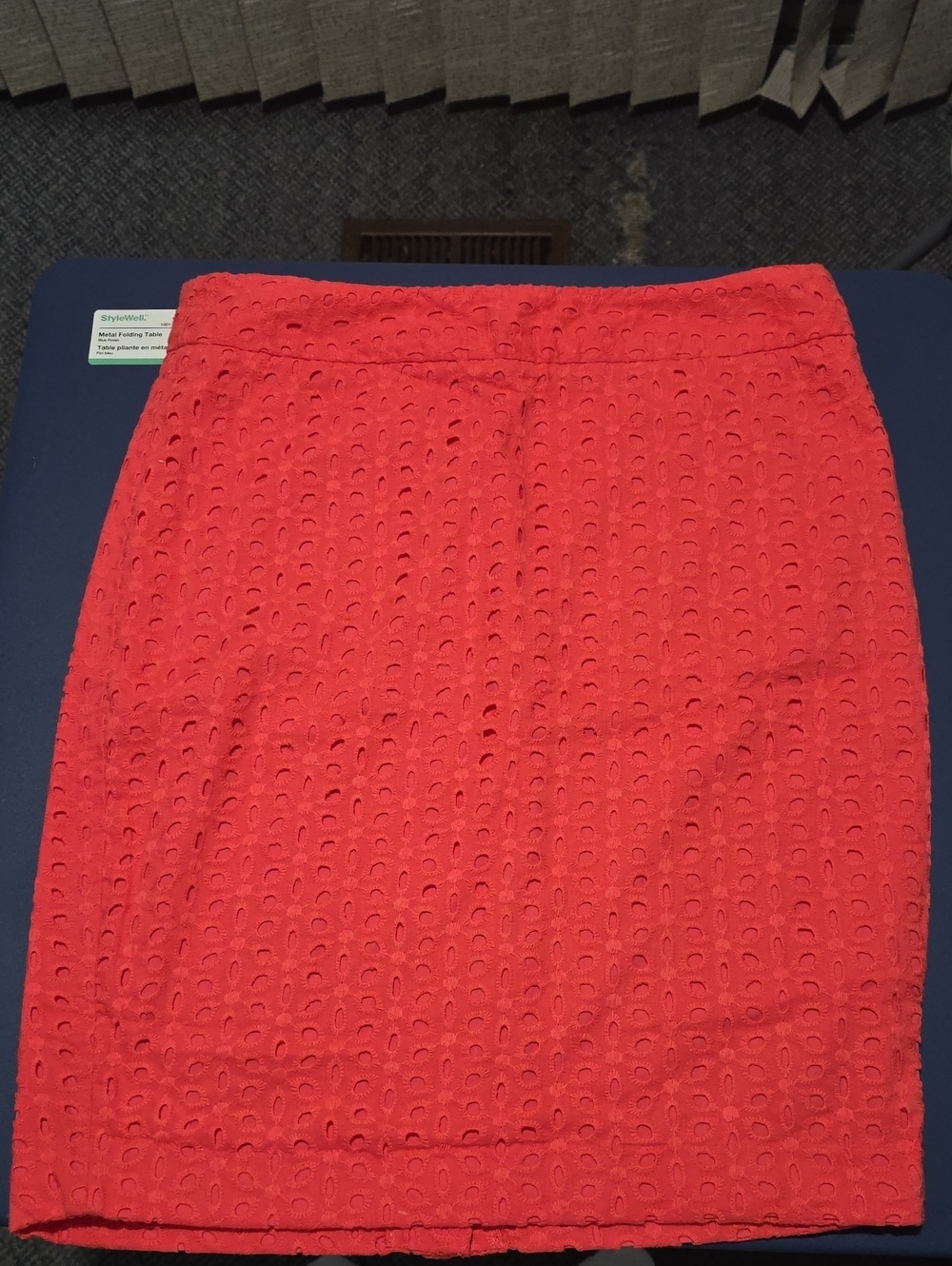 Forever 21 Red Eyelet Pencil Skirt